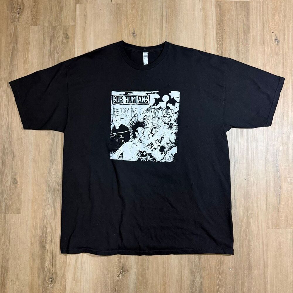 Subhumans The Day The Country Died Black Shirt Sz 2XL Punk Tee Edgy Emo Skater